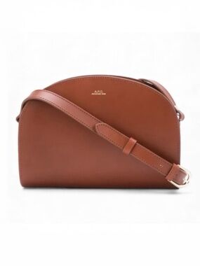 A.P.C. Chestnut Demi Lune Leather Women's Bag